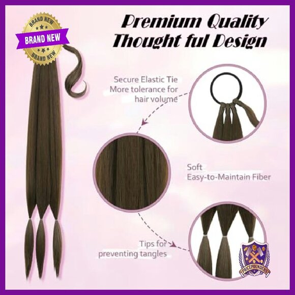 2PC Synthetic Braid Ponytail Extensions, Lightweight DIY Hairpieces main image 6